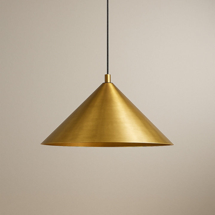 Hand-Hammered Brass Cone Pendant Light – Modern Moroccan Ceiling Lamp for Kitchen Island &amp; Dining Room