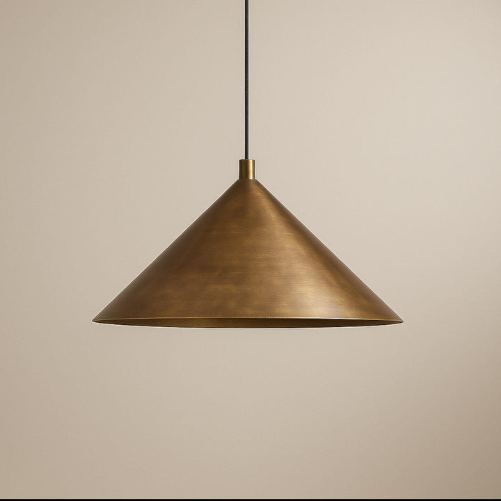 Hand-Hammered Brass Cone Pendant Light – Modern Moroccan Ceiling Lamp for Kitchen Island &amp; Dining Room