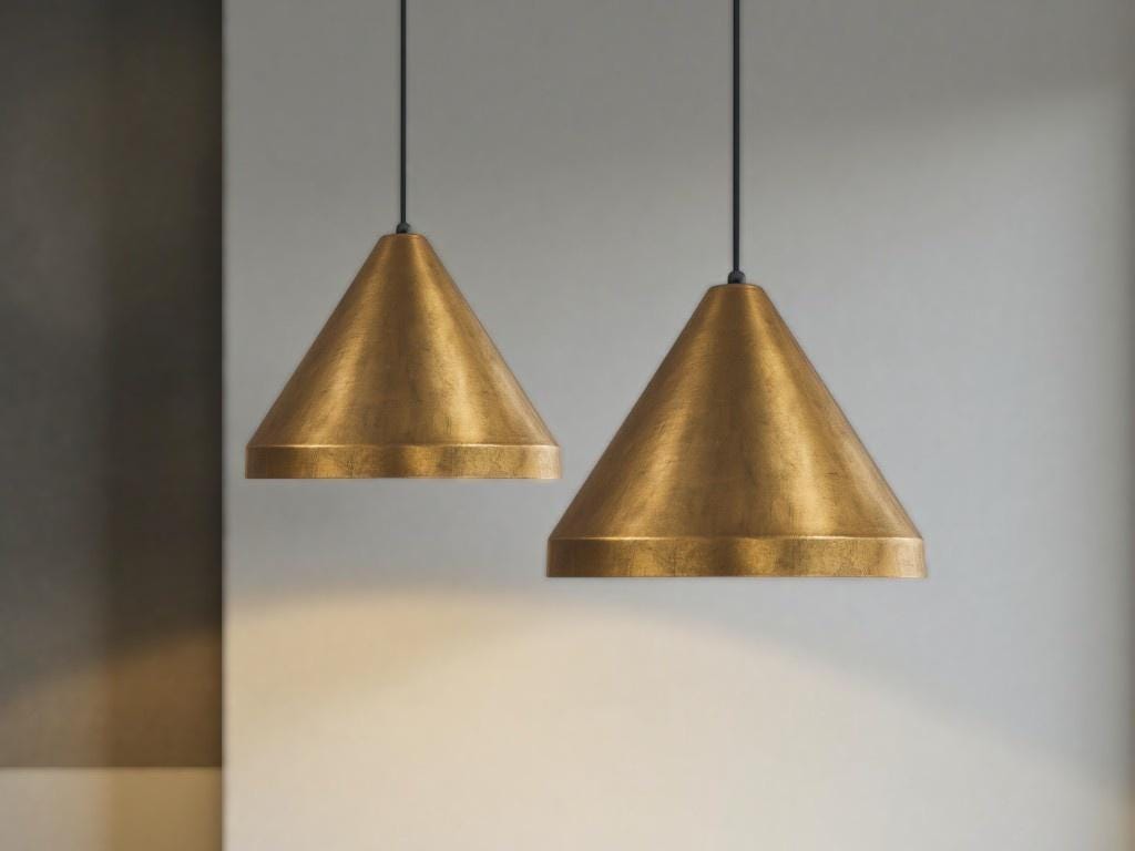brass cone pendant light
