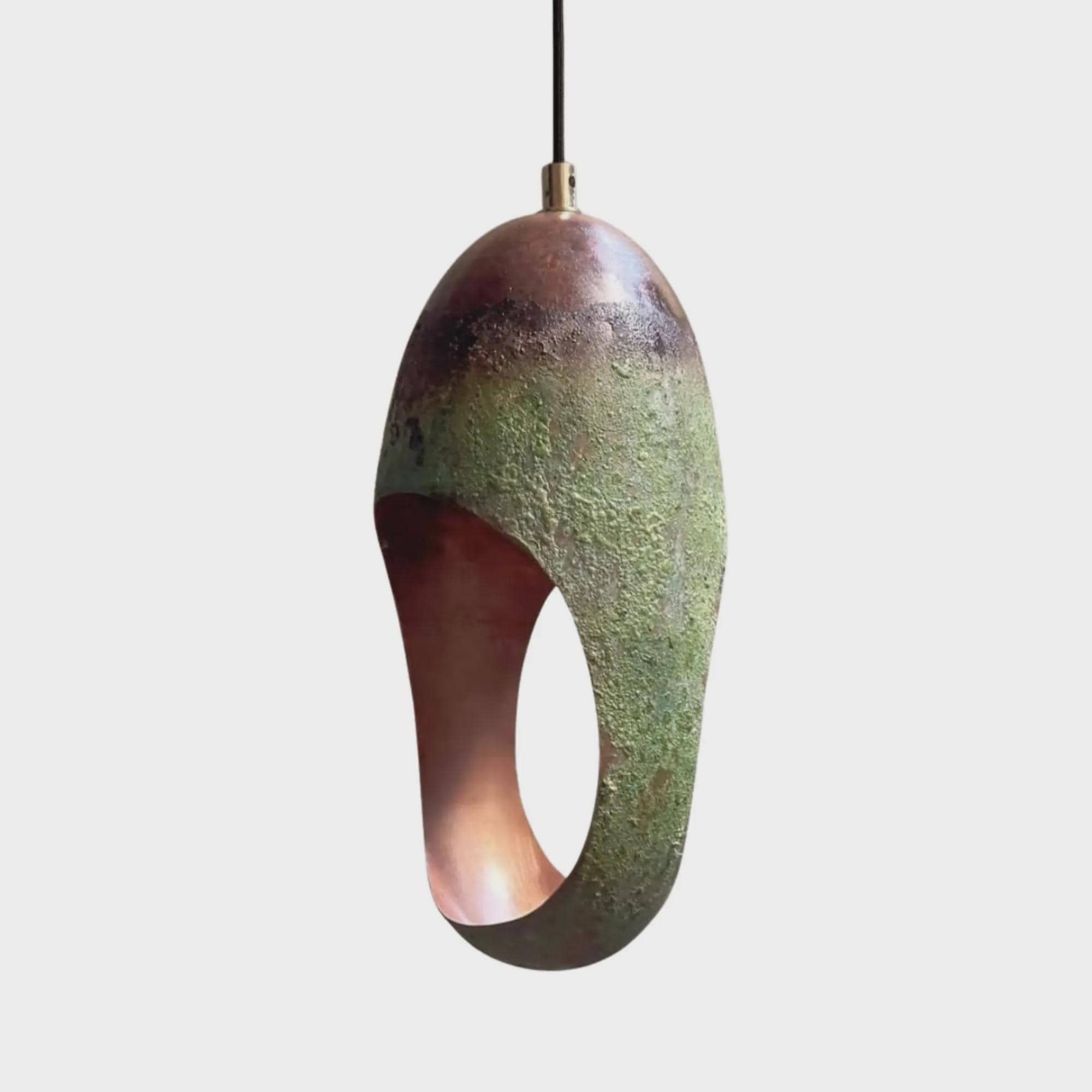 Handcrafted Teal Resin Pendant Light | Bohemian Modern Lamp