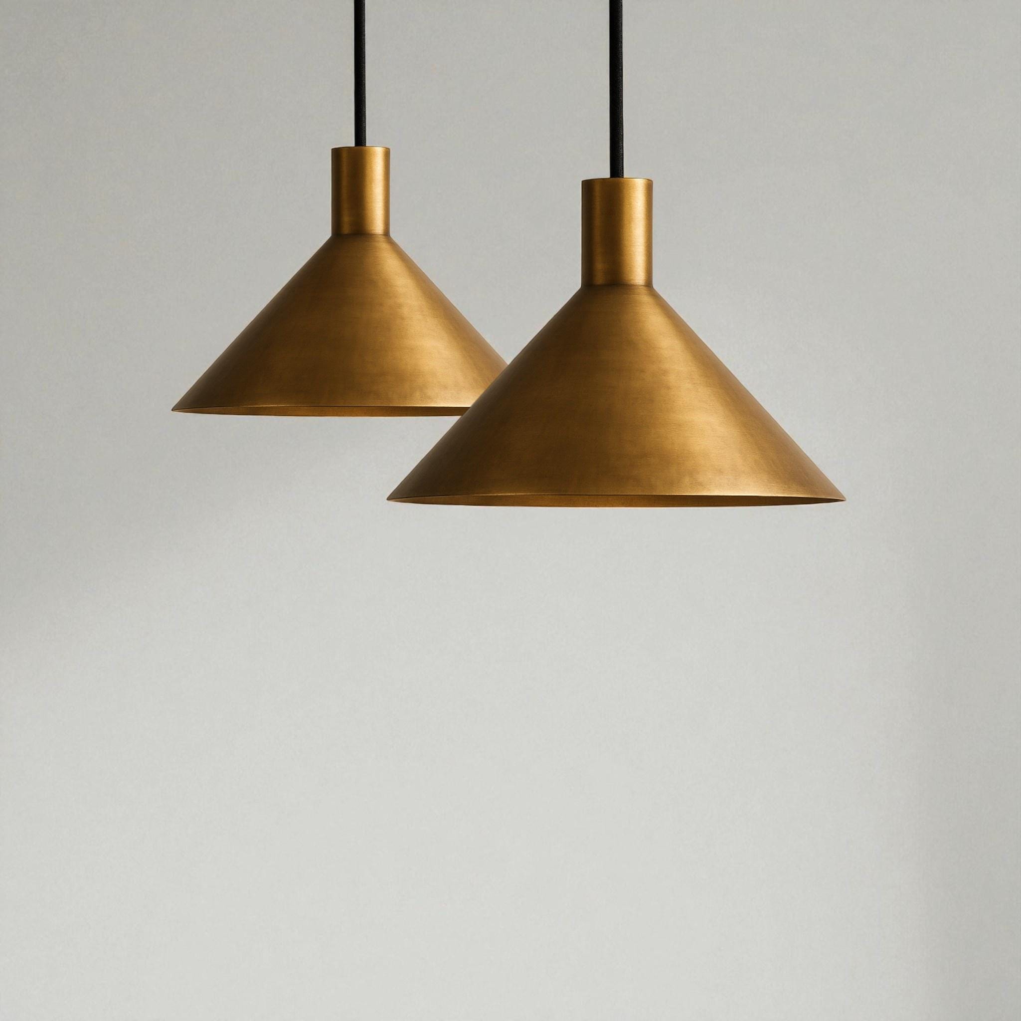 Brass Ceiling Light, Modern Cone Pendant Light, Kitchen Island Lighting, Minimalist lamp Fixture