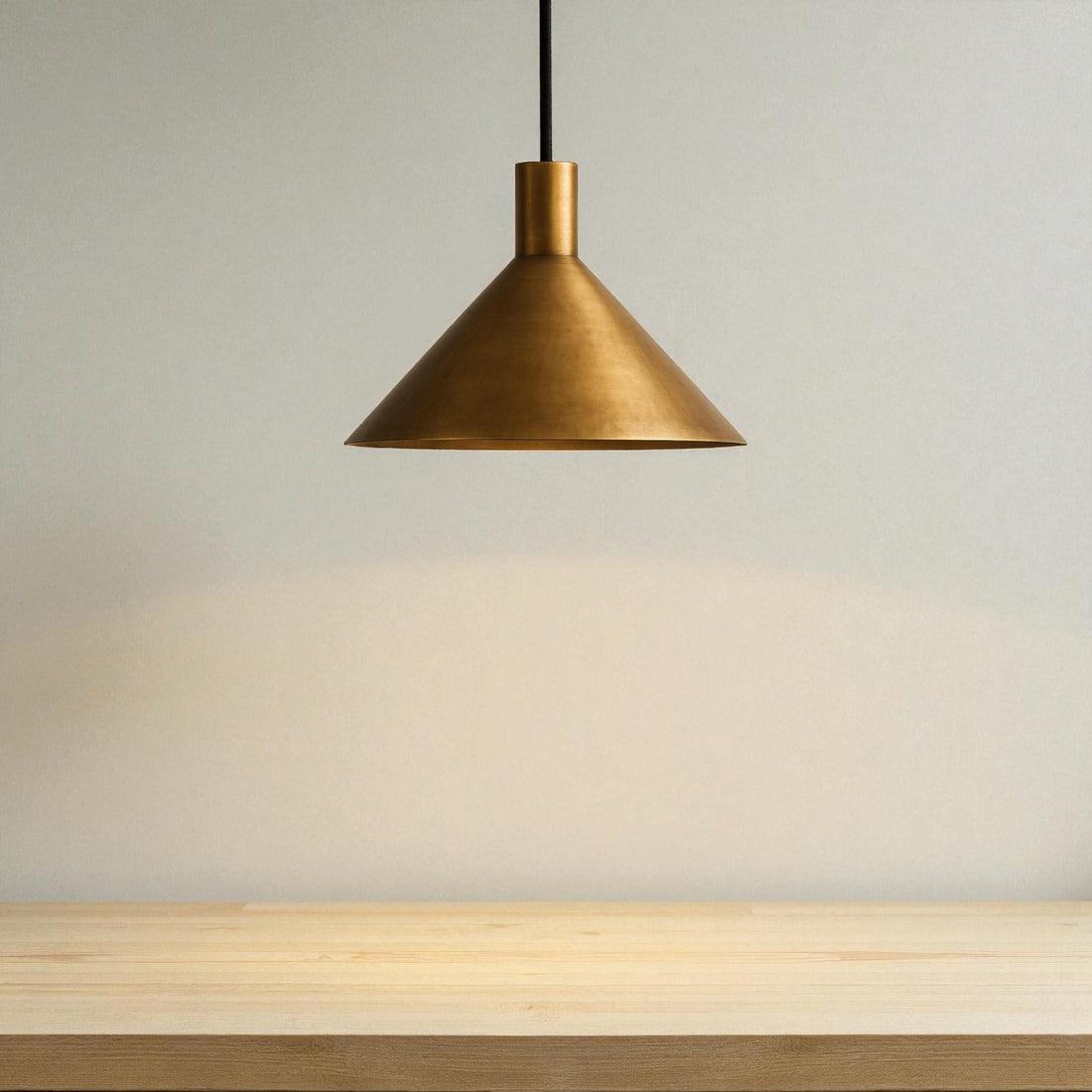 Brass Ceiling Light, Modern Cone Pendant Light, Kitchen Island Lighting, Minimalist lamp Fixture