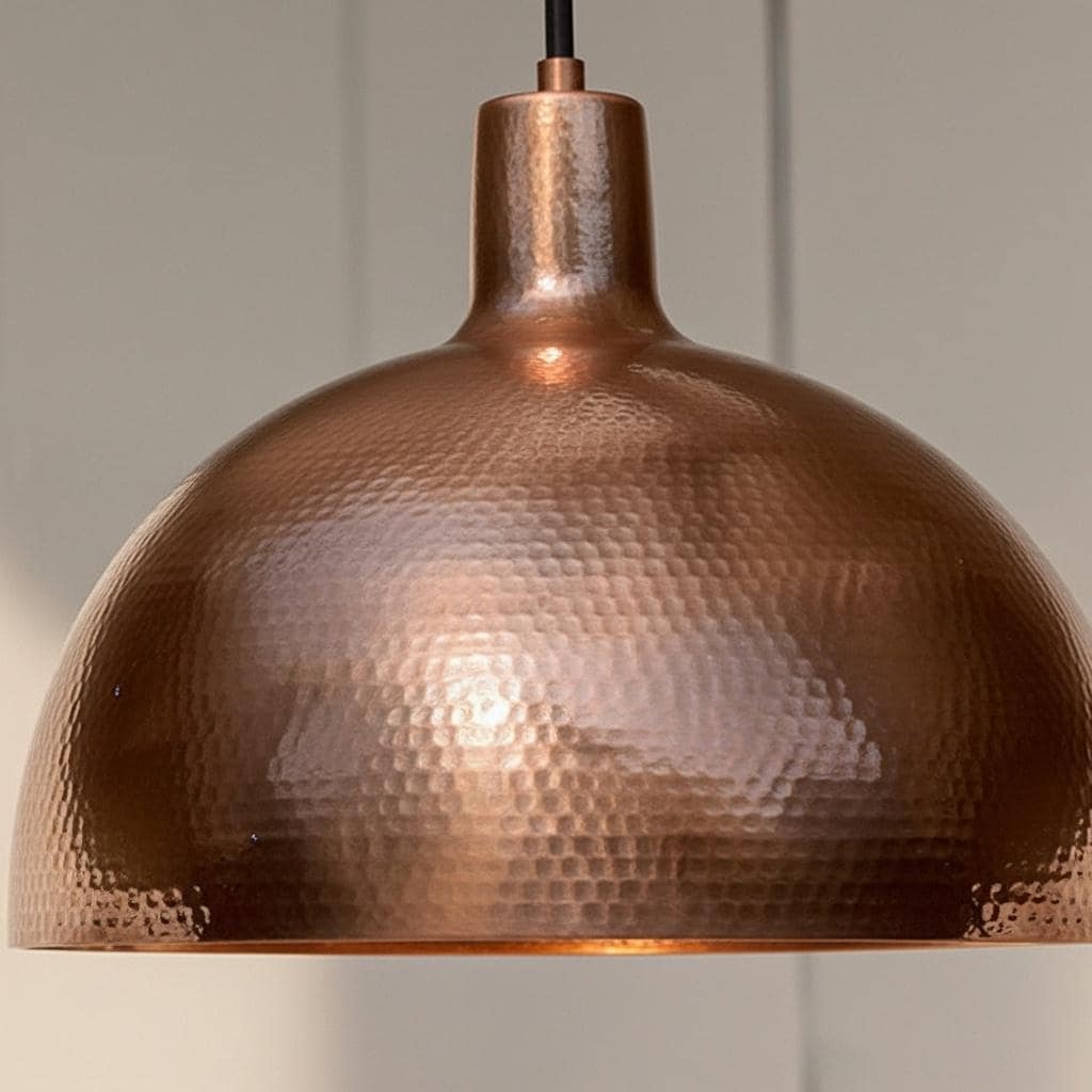 Hand Hammered Brass Pendant Light – Artisan Copper Ceiling Lamp for Kitchen Island &amp; Dining Room