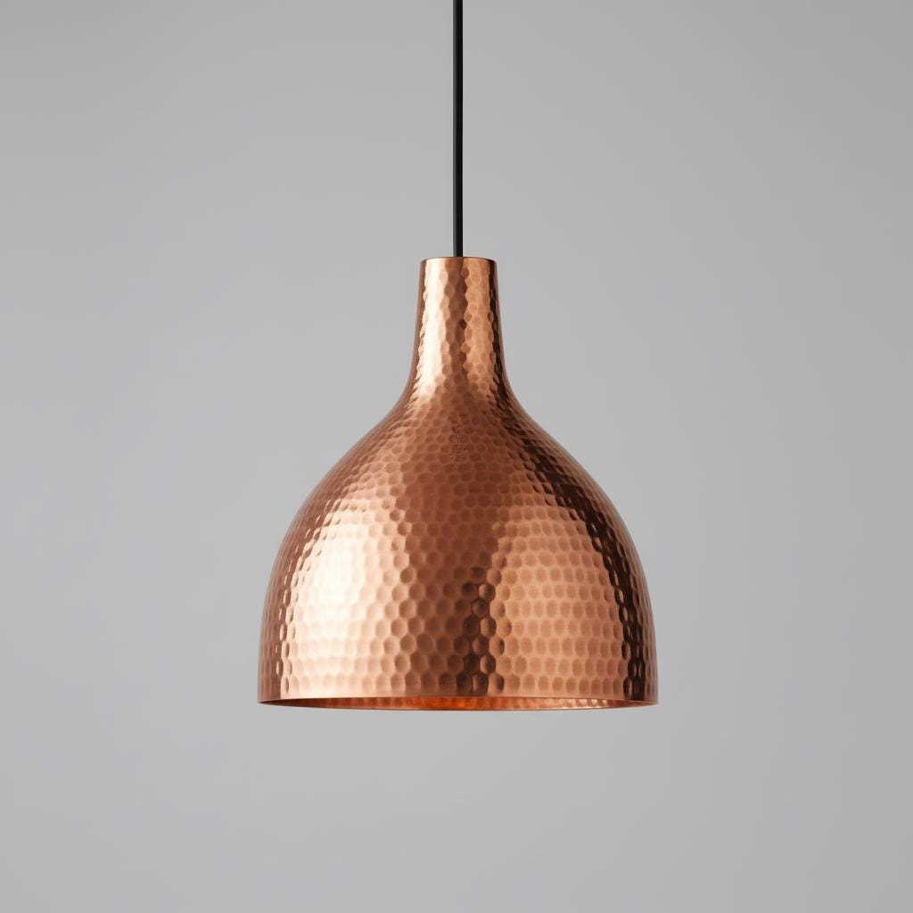 Hand Hammered Brass Pendant Light, Artisan Gold Ceiling Lamp, Modern Rustic Kitchen Island Lighting