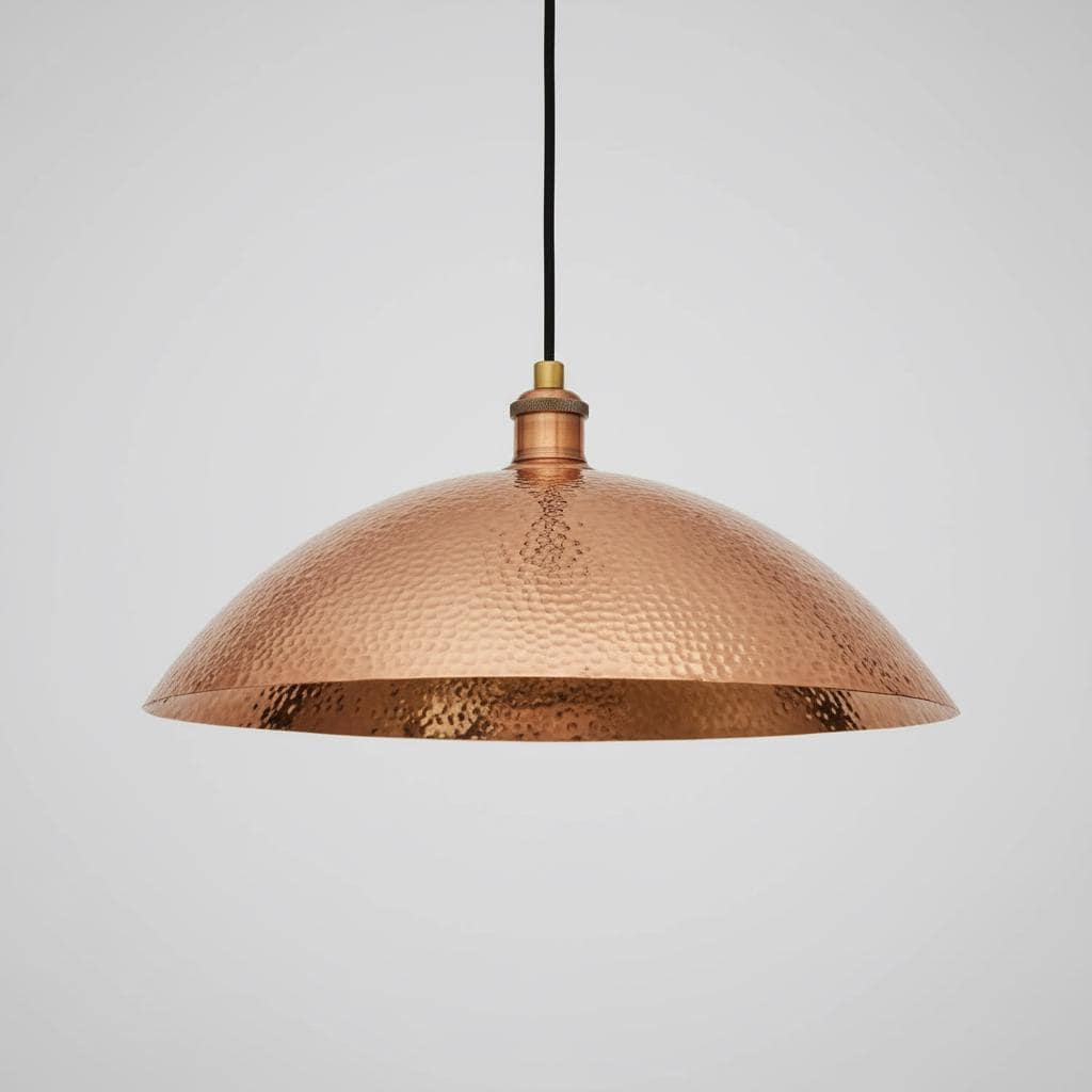 Handmade Hammered Copper Pendant Light, Dome Ceiling Lamp for Kitchen Island Farmhouse Lighting
