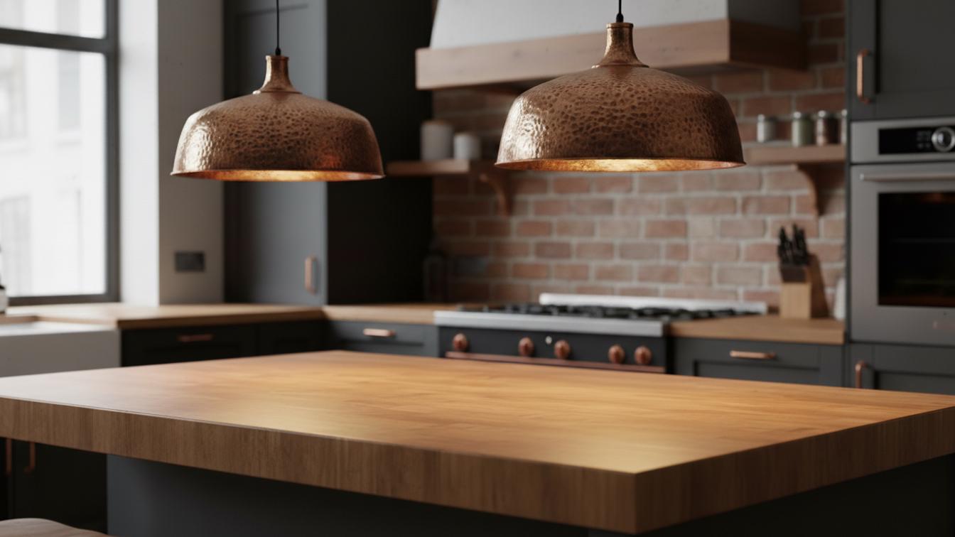 Copper Dome Lamp, Rustic Hanging Lamp, Hammered Pendant Light Fixture, Kitchen Island Lighting