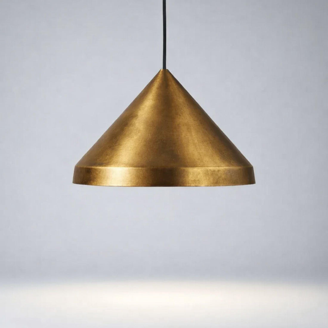 Handmade Brass Cone Pendant Light – Modern Ceiling Lamp for Kitchen Island / Dining Room
