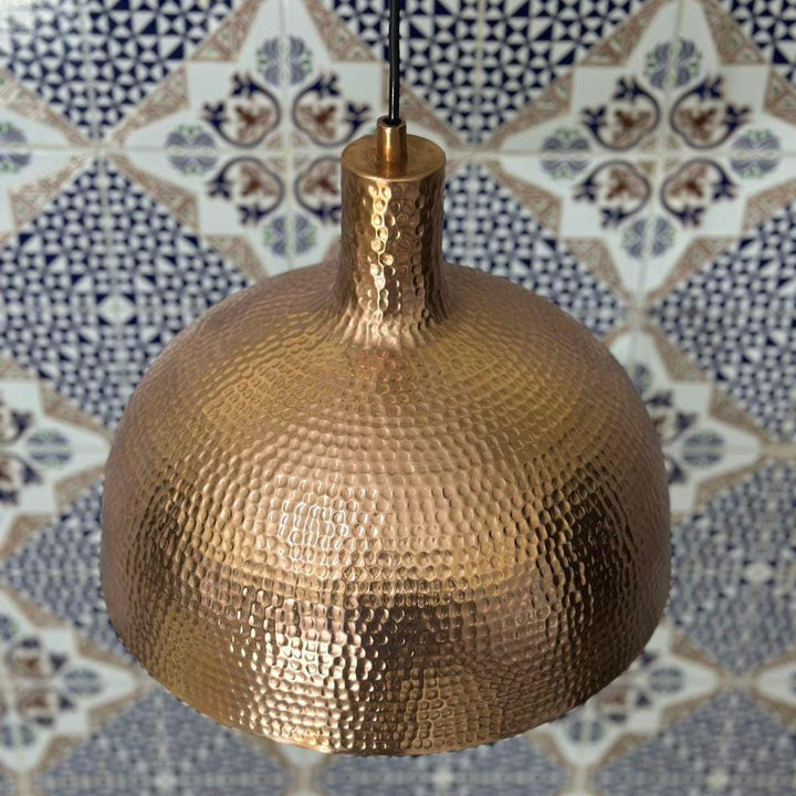Copper Pendant Light – Handcrafted Hammered Hanging Ceiling Light for Kitchen &amp; Dining