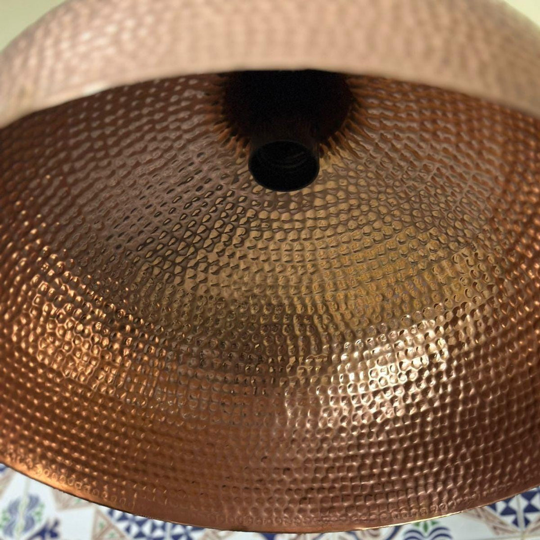 Copper Pendant Light – Handcrafted Hammered Hanging Ceiling Light for Kitchen &amp; Dining