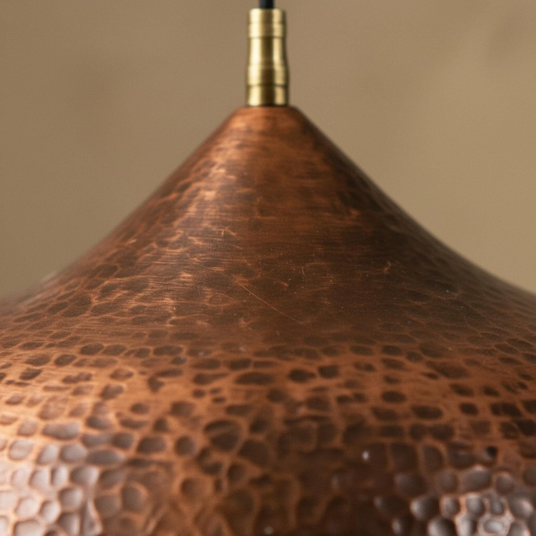 Copper Pendant Light for Kitchen Island – Hammered Dome Ceiling Lamp