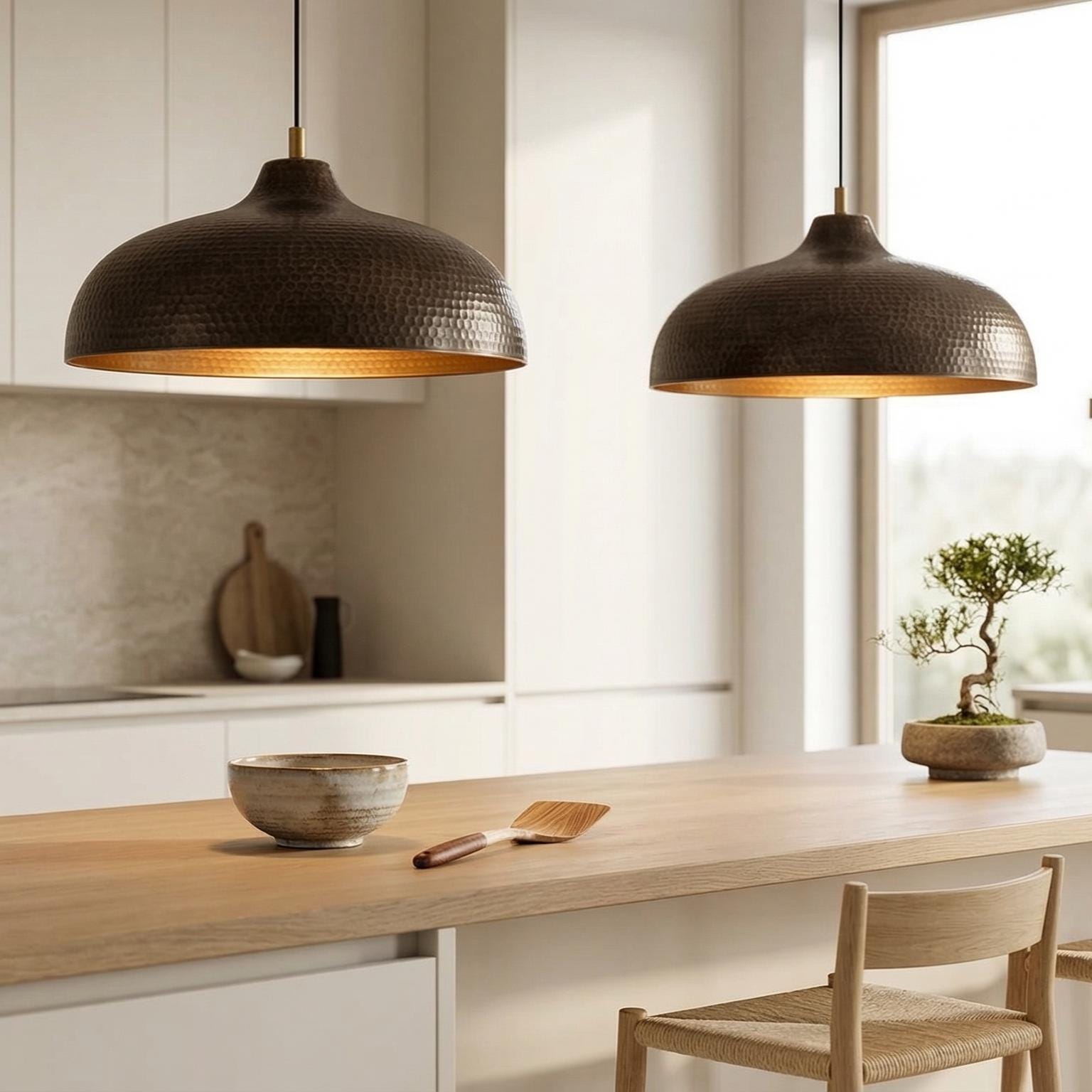 Moroccan Bronze Dome Pendant Light – Handmade Kitchen Island Lighting – Artisan Ceiling Lamp – Duty Free