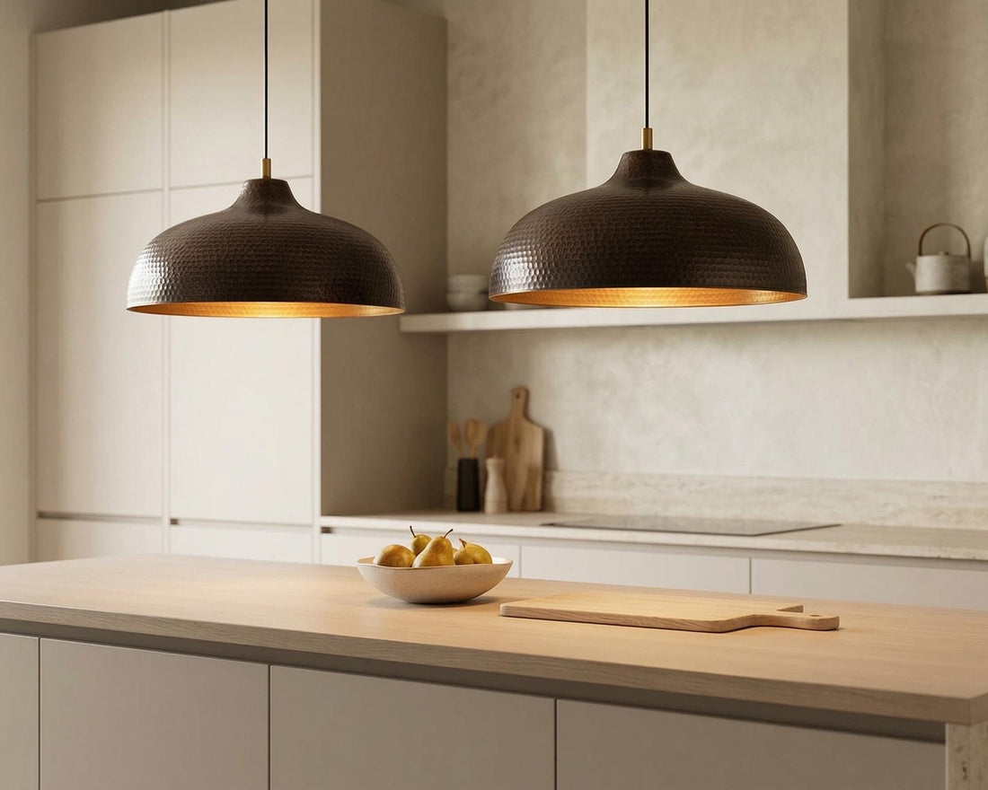 Moroccan Bronze Dome Pendant Light – Handmade Kitchen Island Lighting – Artisan Ceiling Lamp – Duty Free