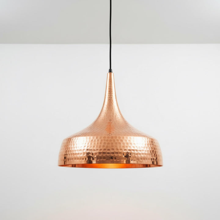 Hammered Copper Pendant Light, Kitchen Island Hanging Lamp, Dining Room Ceiling Light