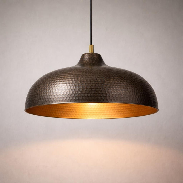Moroccan Bronze Dome Pendant Light – Handmade Kitchen Island Lighting – Artisan Ceiling Lamp – Duty Free