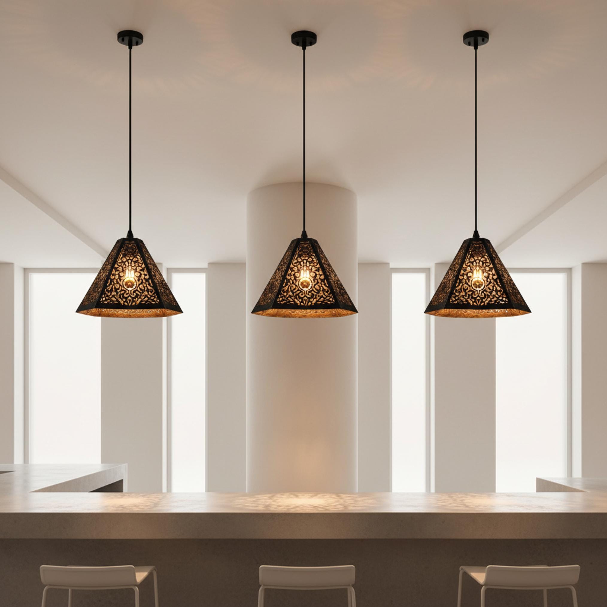 moroccan pendant light patterned metal geometric hanging lamp