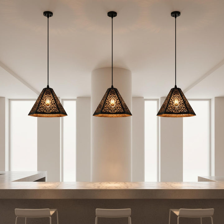 moroccan pendant light patterned metal geometric hanging lamp