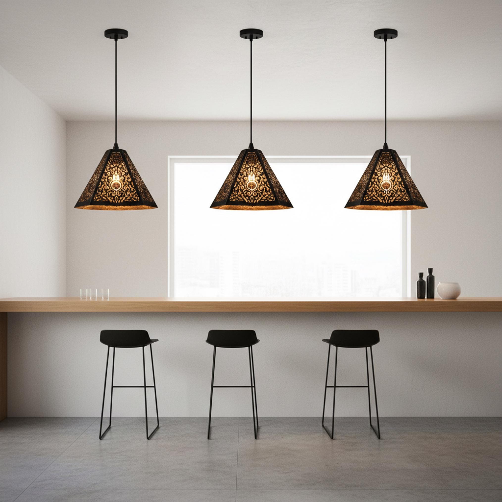 moroccan pendant light patterned metal geometric hanging lamp