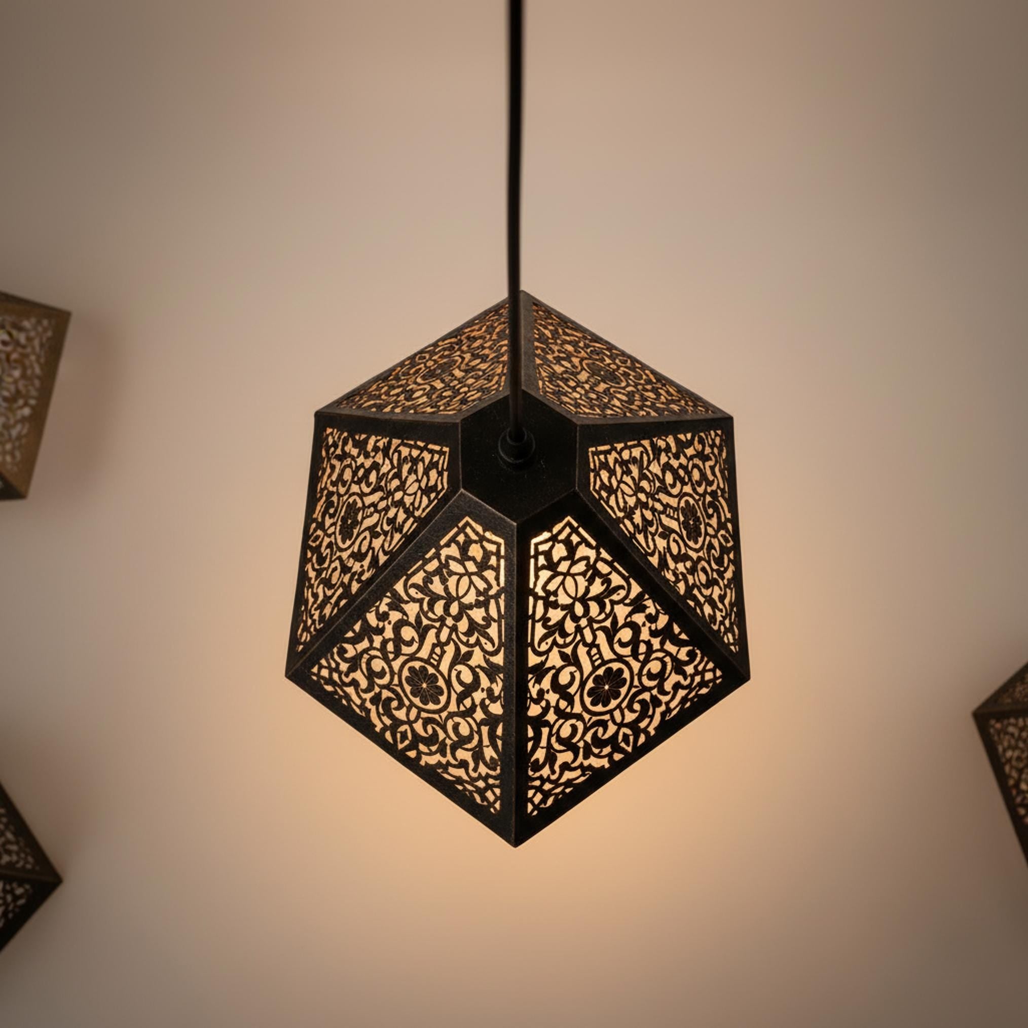 moroccan pendant light patterned metal geometric hanging lamp