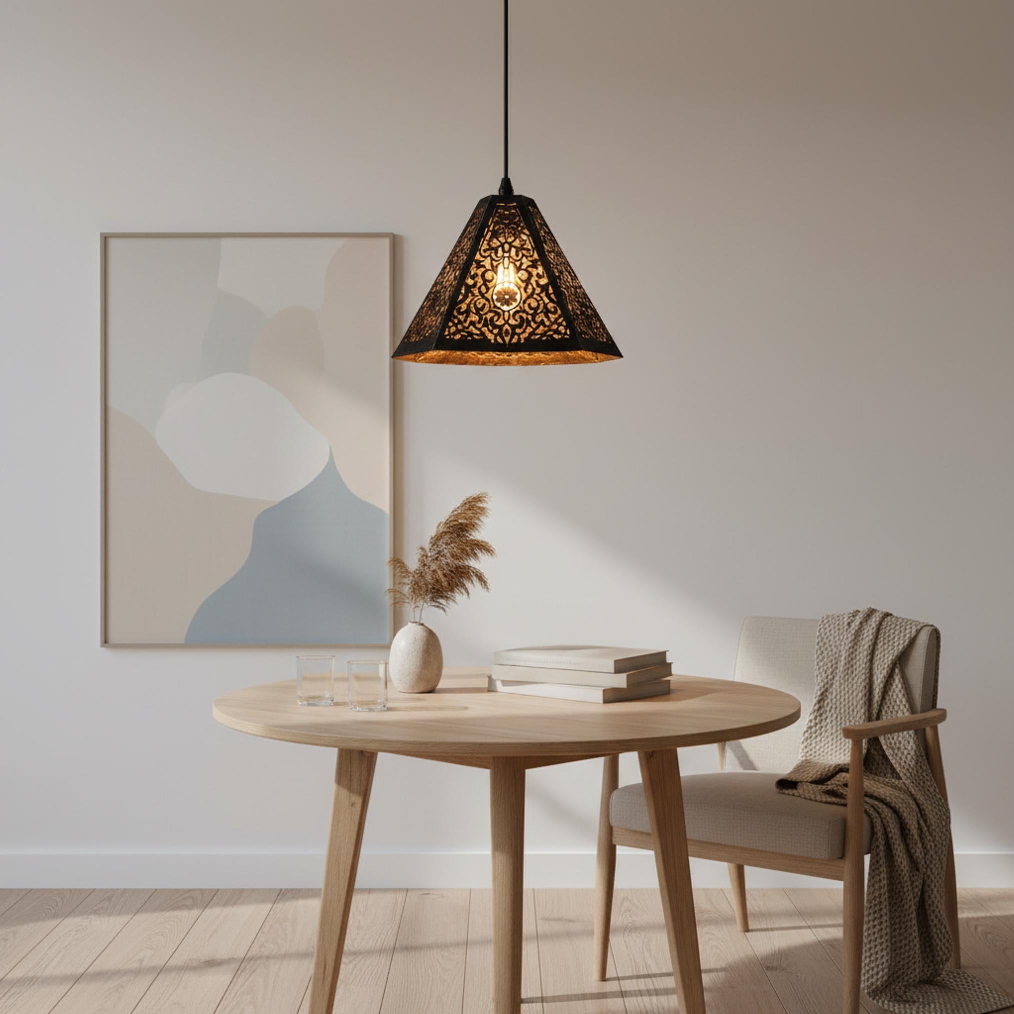 moroccan pendant light patterned metal geometric hanging lamp