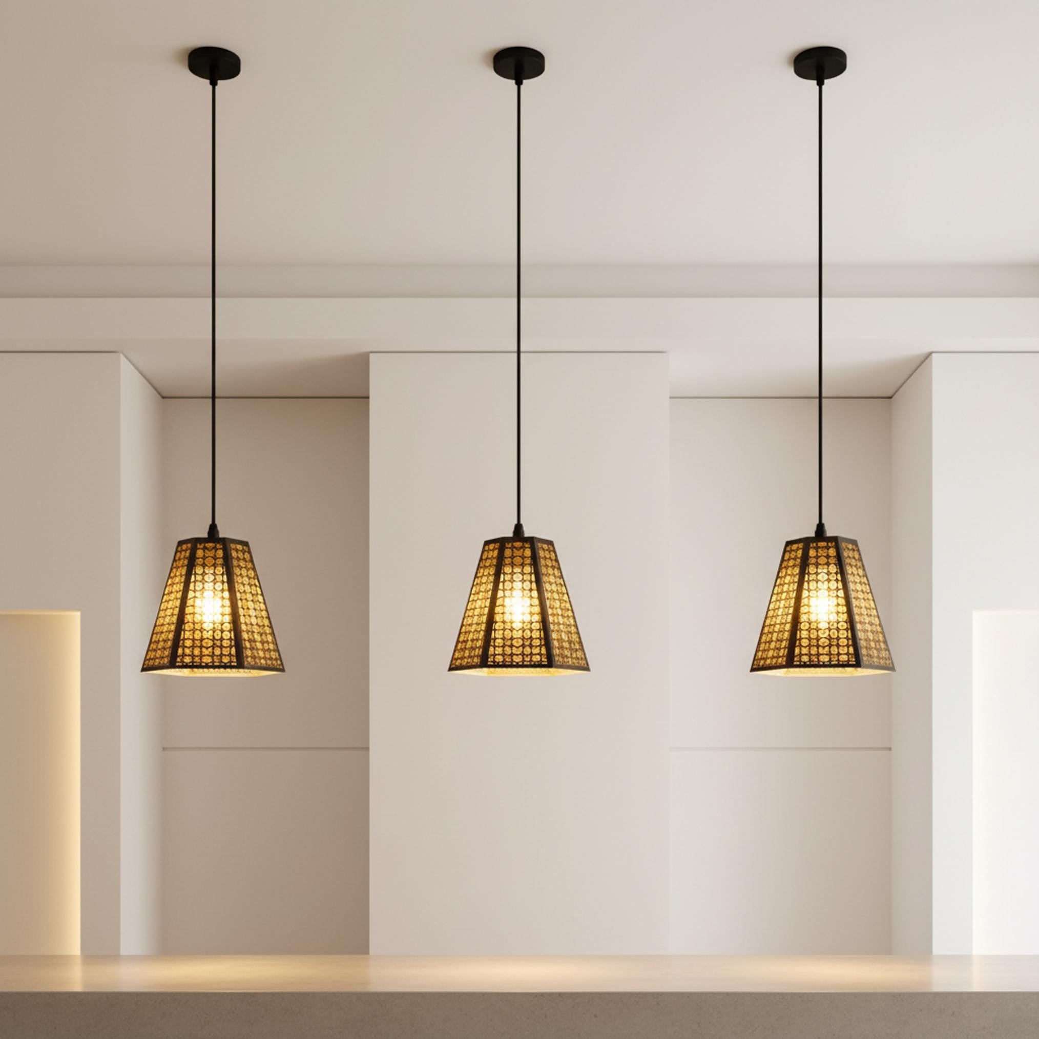 geometric pendant light patterned metal hanging ceiling lamp