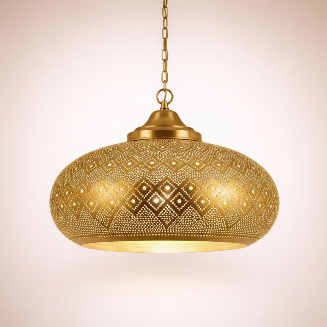 moroccan pendant lamp brass perforated hanging light
