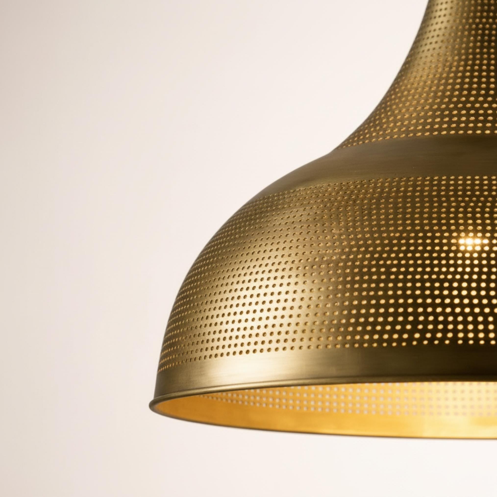 brass pendant light perforated metal dome hanging lamp