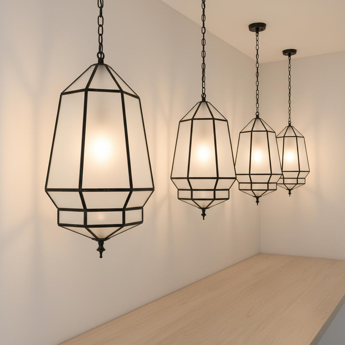 Handmade Moroccan Brass Pendant Light, Geometric Lampshade