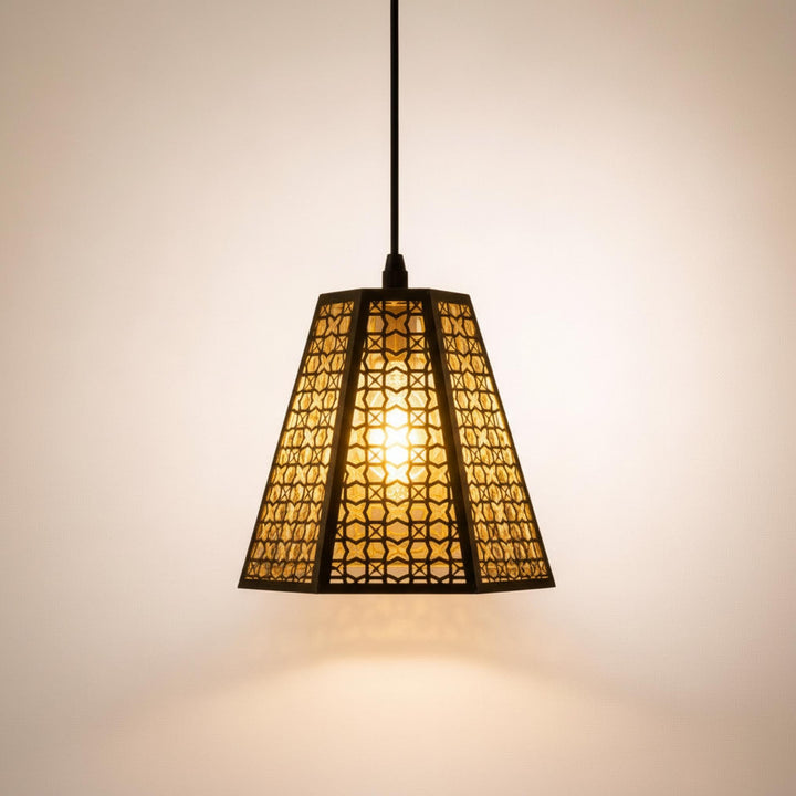 geometric pendant light patterned metal hanging ceiling lamp