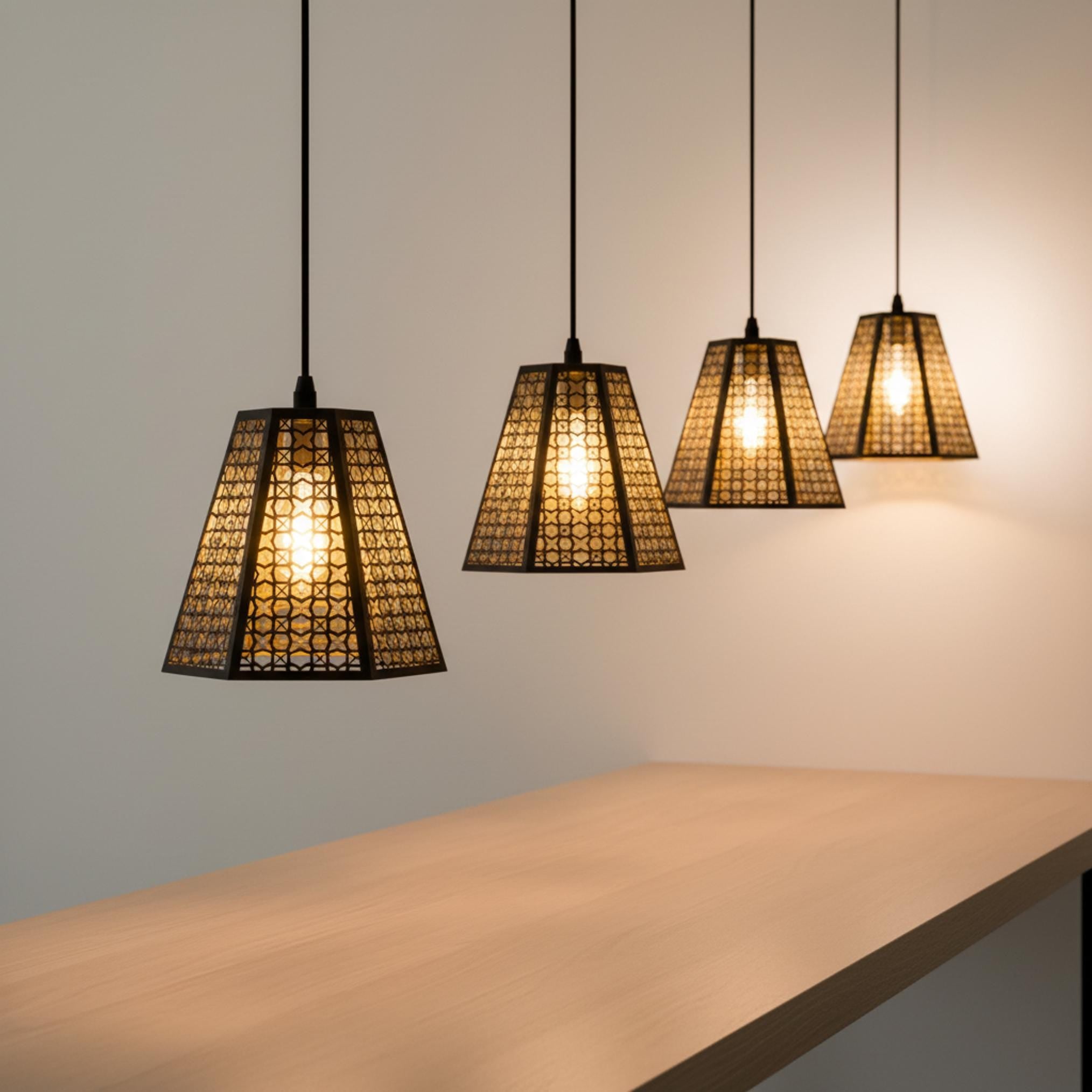 geometric pendant light patterned metal hanging ceiling lamp