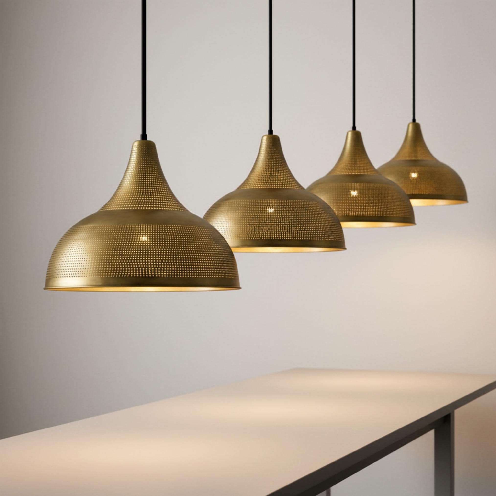 brass pendant light perforated metal dome hanging lamp