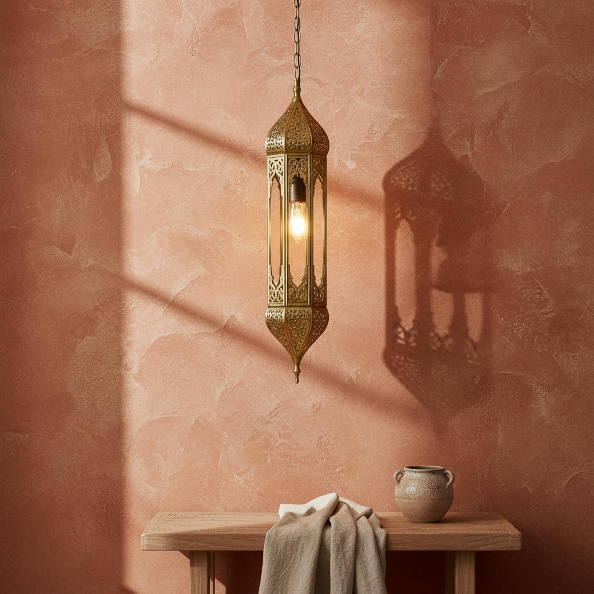 Moroccan Pendant Light Metal Hanging Lantern Chain Ceiling Fixture
