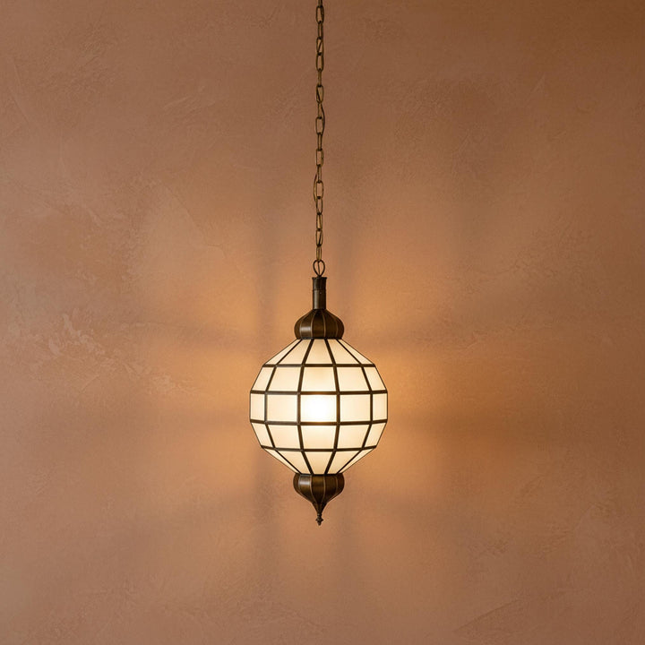 Geometric Pendant Light Hanging Lantern Chain Fixture