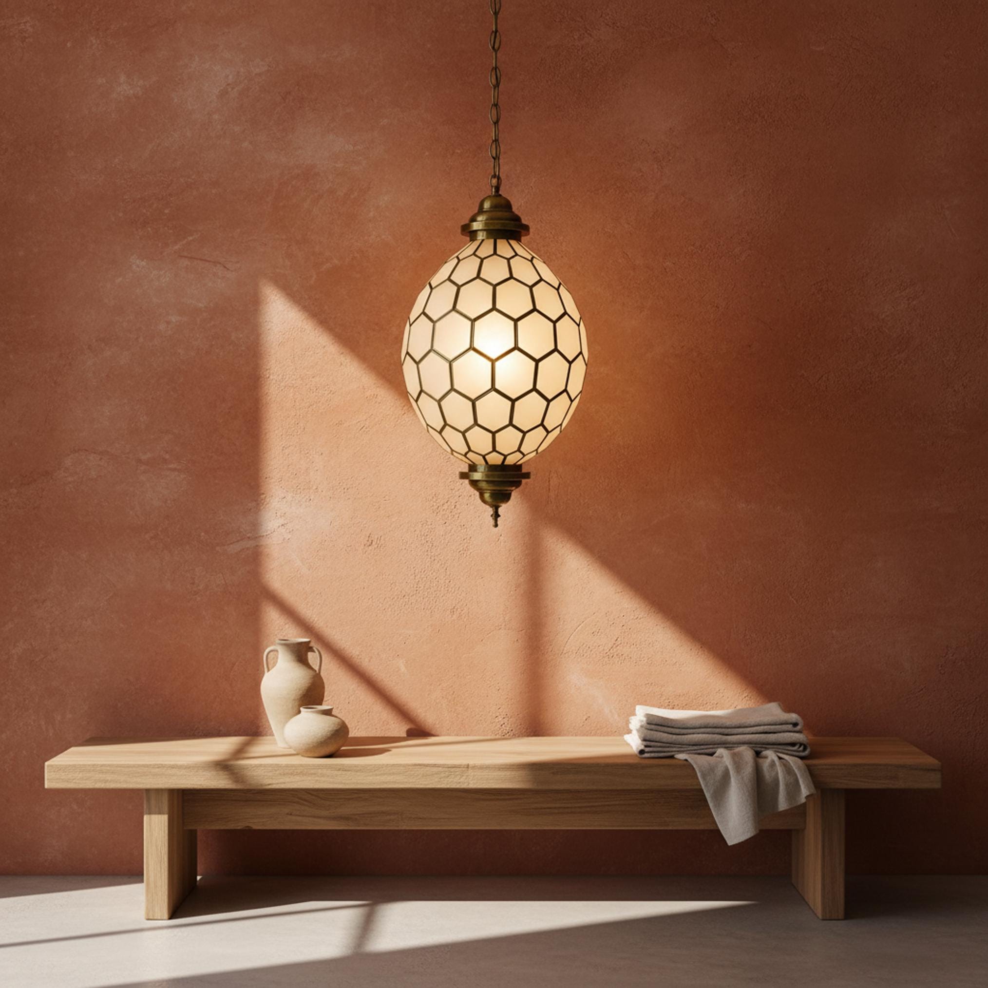 Geometric Pendant Light Hanging Lantern Chain Fixture