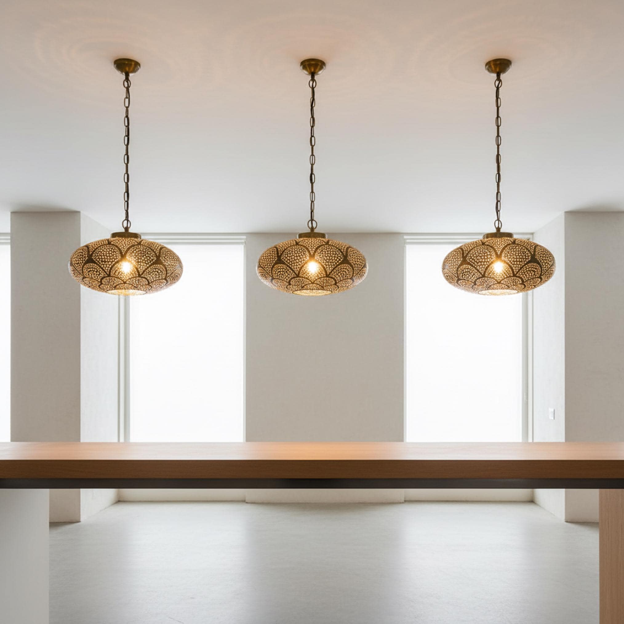 Moroccan Pendant Light Metal Hanging Dome Chain Ceiling Fixture