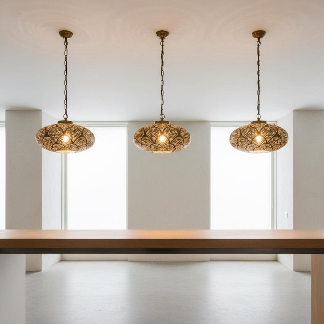 Moroccan Pendant Light Metal Hanging Dome Chain Ceiling Fixture