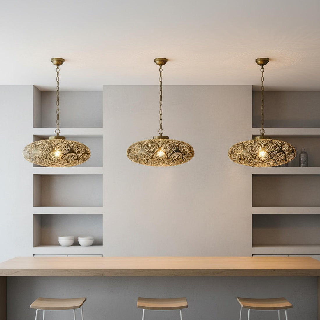 Moroccan Pendant Light Metal Hanging Dome Chain Ceiling Fixture