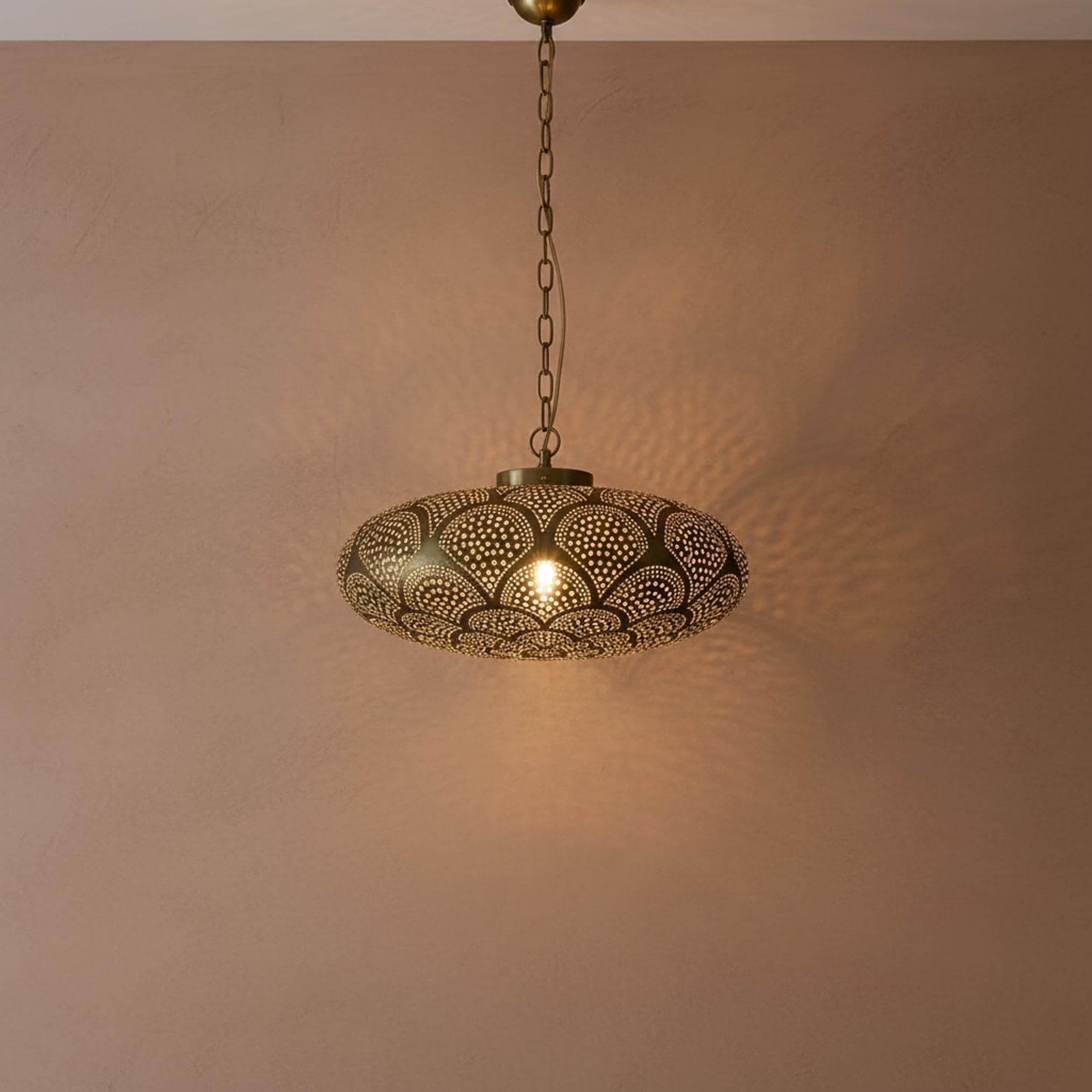 Moroccan Pendant Light Metal Hanging Dome Chain Ceiling Fixture