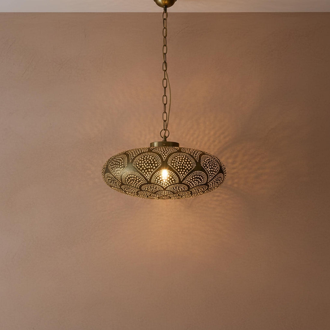 Moroccan Pendant Light Metal Hanging Dome Chain Ceiling Fixture