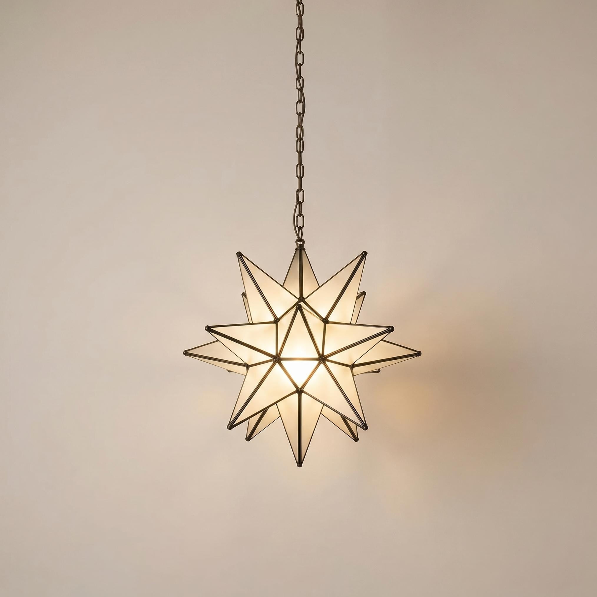 Star Pendant Light Geometric Hanging Ceiling Chain Fixture