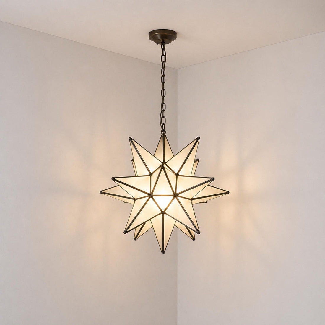 Star Pendant Light Geometric Hanging Ceiling Chain Fixture