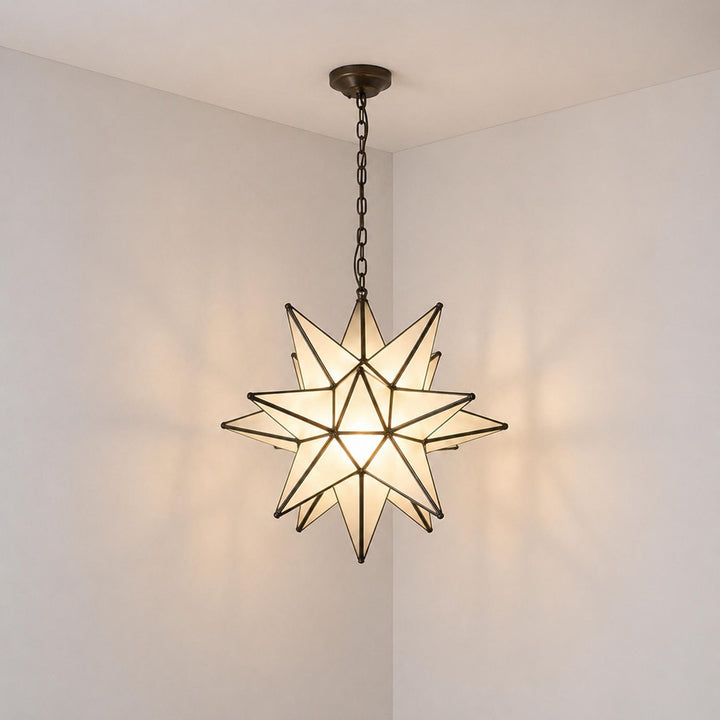 Star Pendant Light Geometric Hanging Ceiling Chain Fixture