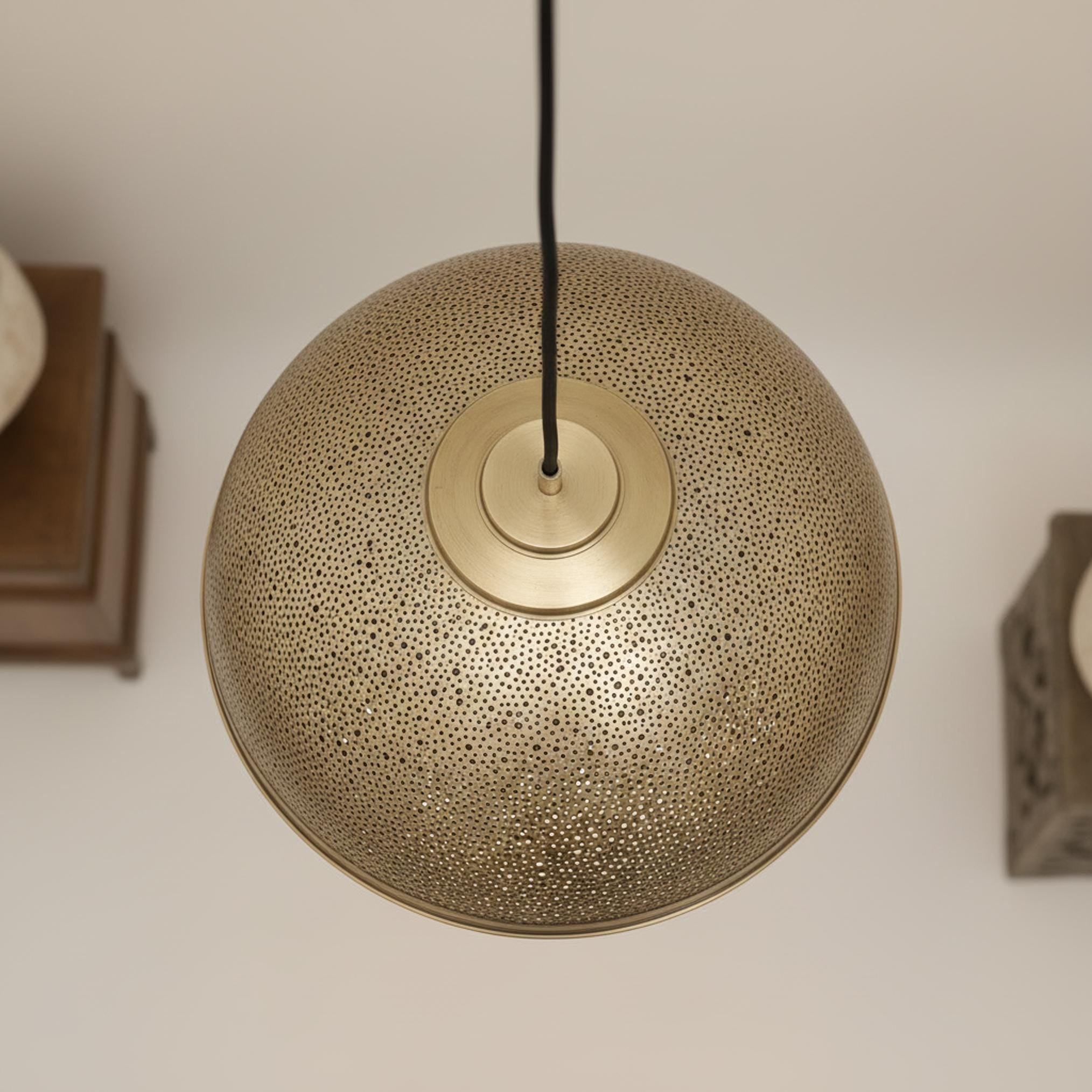 brass dome pendant light perforated metal hanging ceiling lamp