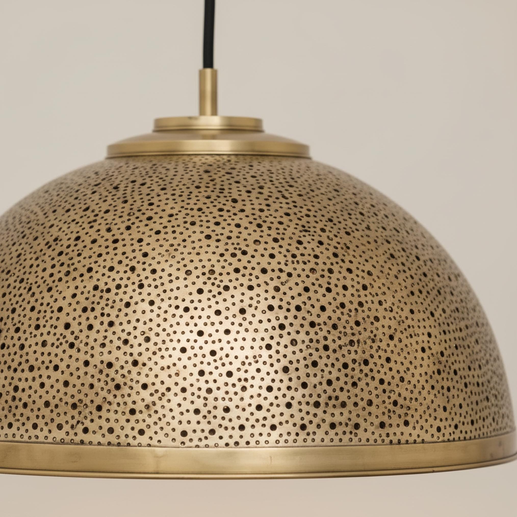 brass dome pendant light perforated metal hanging ceiling lamp