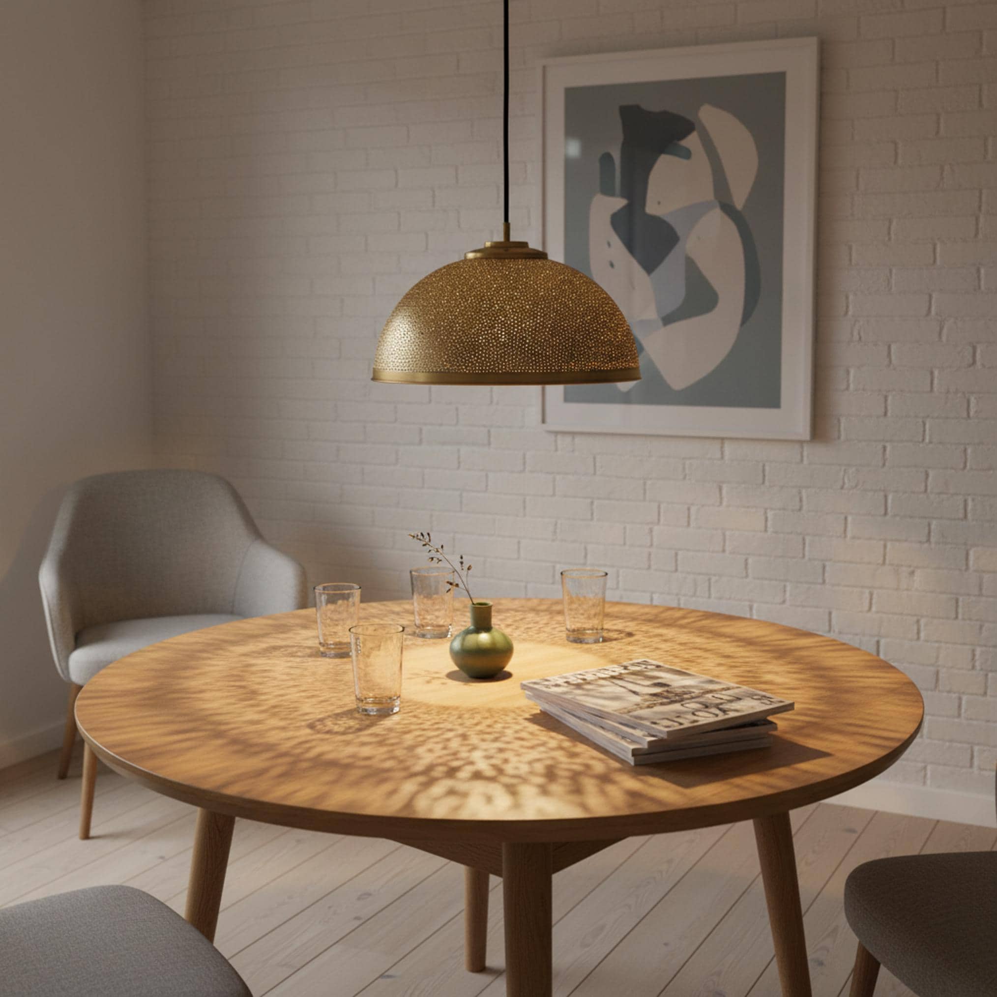 brass dome pendant light perforated metal hanging ceiling lamp