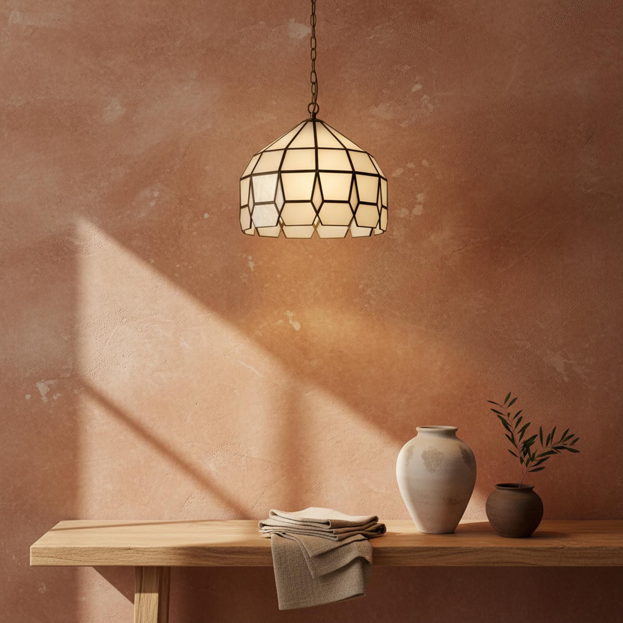 Pendant ceiling light geometric glass shade hanging fixture