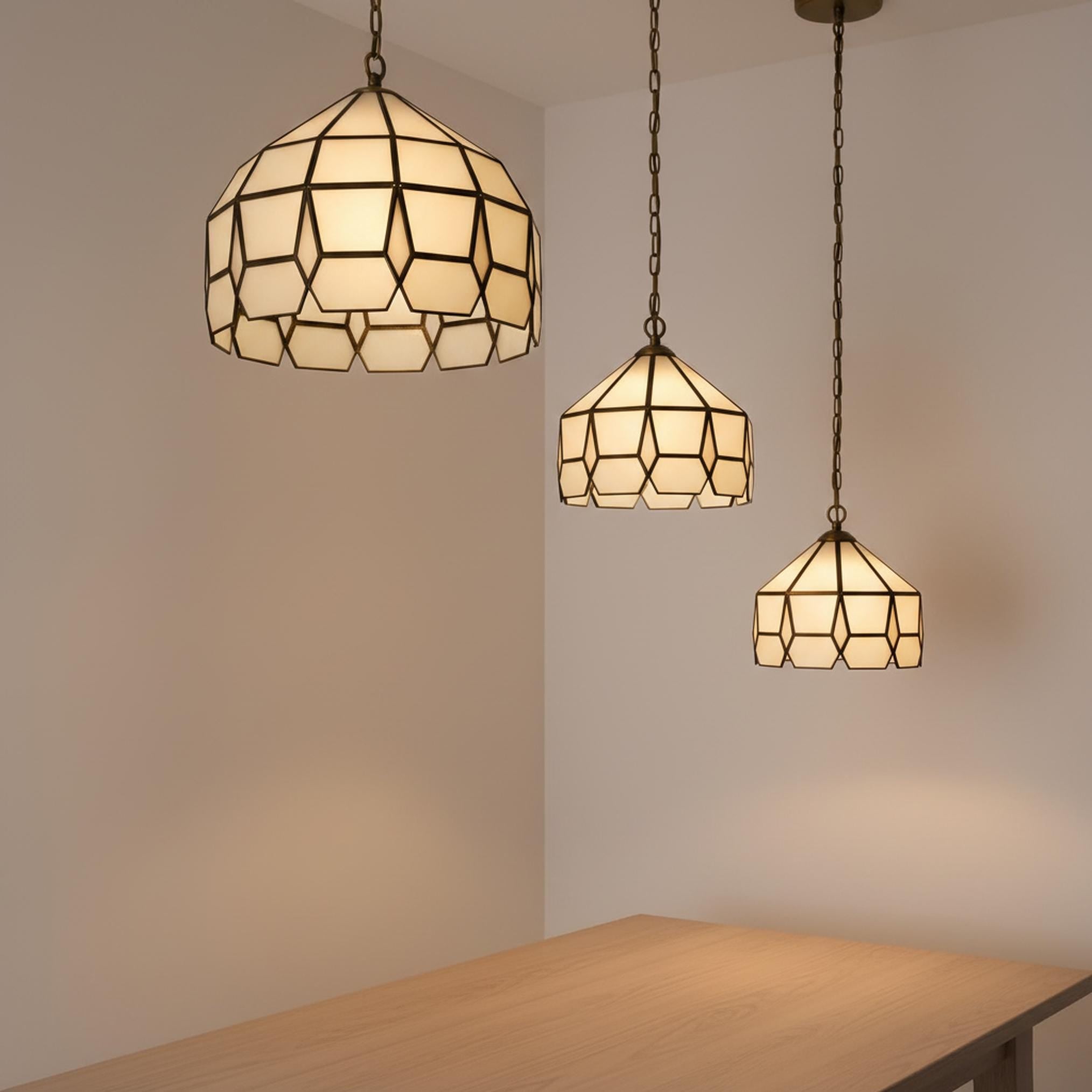 Pendant ceiling light geometric glass shade hanging fixture
