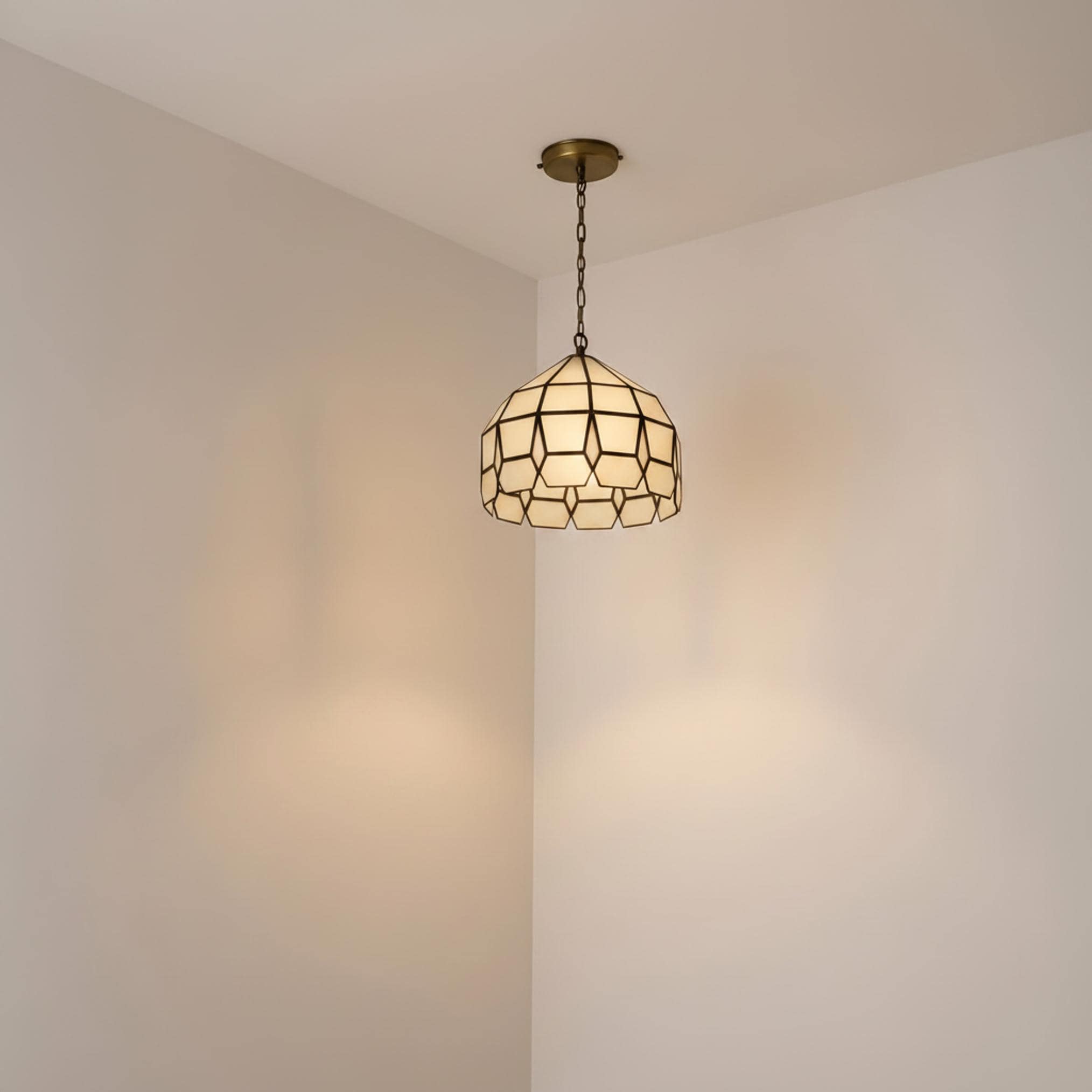 Pendant ceiling light geometric glass shade hanging fixture