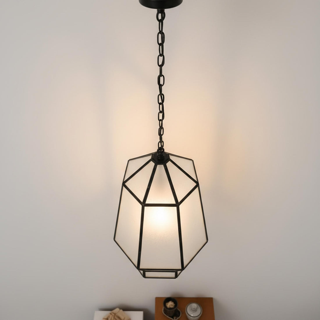 Handmade Moroccan Brass Pendant Light, Geometric Lampshade