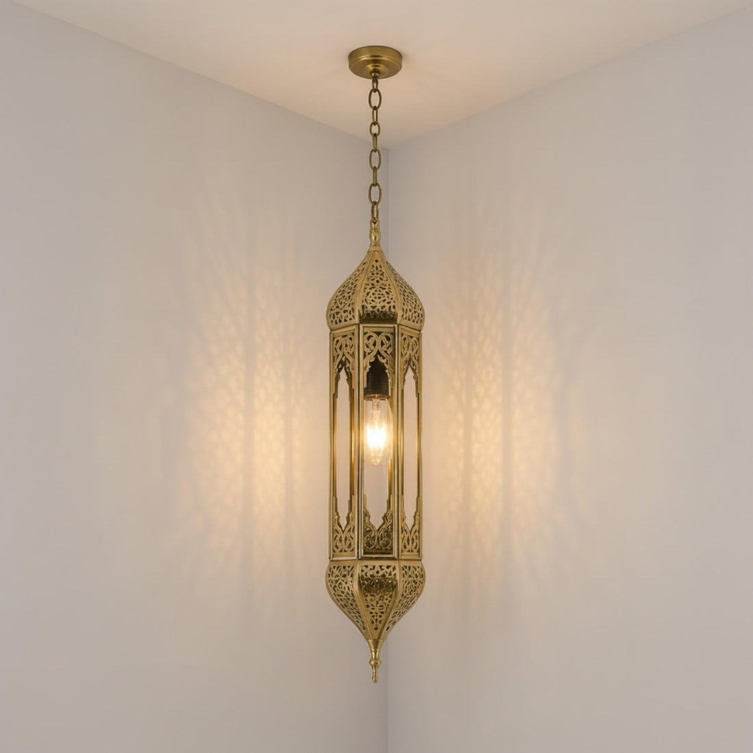 Moroccan Pendant Light Metal Hanging Lantern Chain Ceiling Fixture