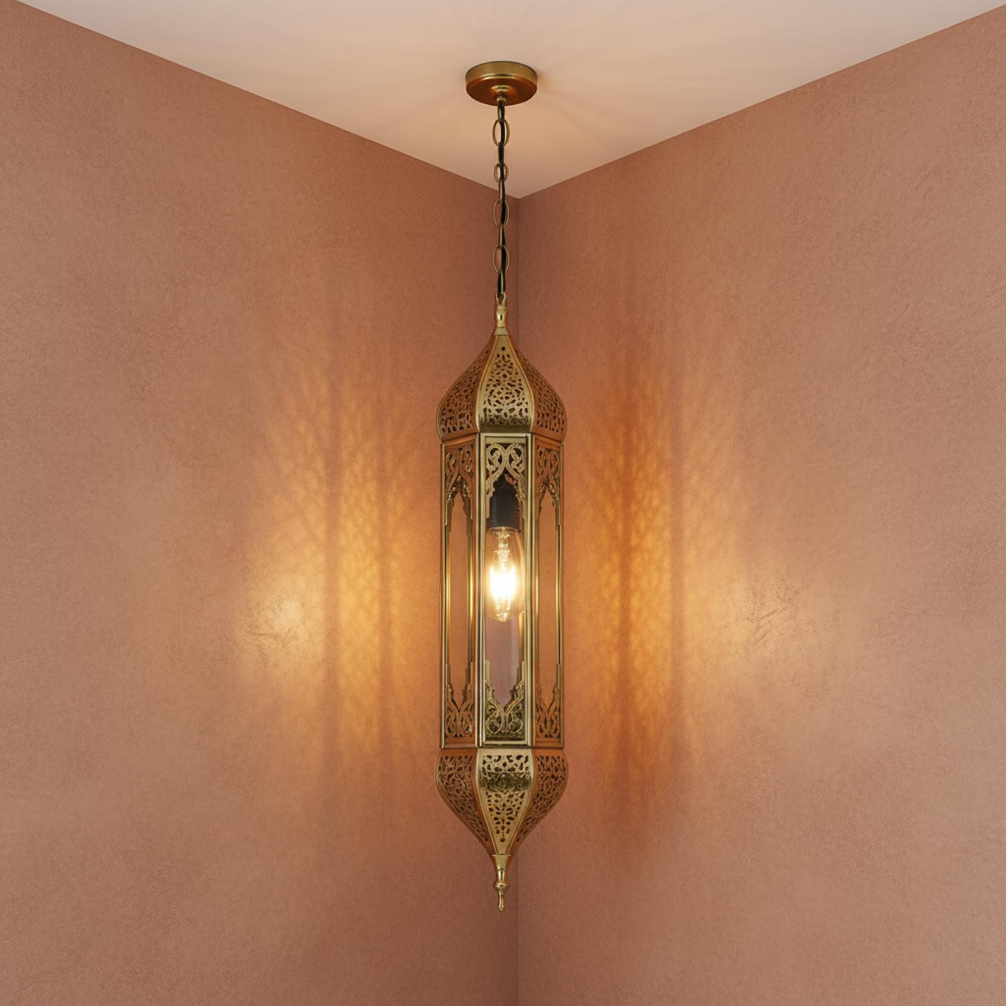 Moroccan Pendant Light Metal Hanging Lantern Chain Ceiling Fixture